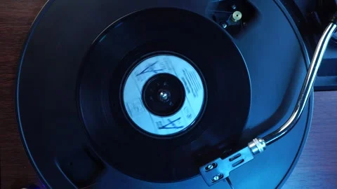 Starting Playback of Milli Vanilli Single Vinyl Record of Song Girl You Know Video stock 324692715
