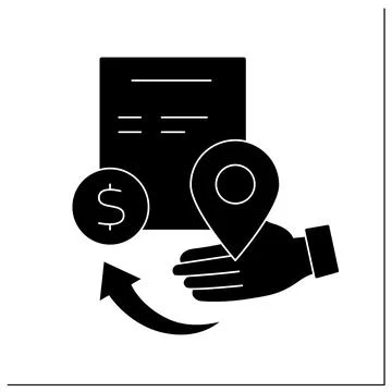 Starting point glyph icon Stock Illustration