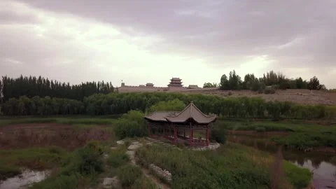 Starting point of the Great wall of China 2 Stock Footage 312423271