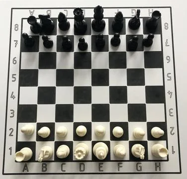 Starting position chess on the table Stock Photos