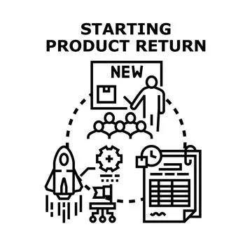 Starting product return process and business lifecycle management Stock Illustration