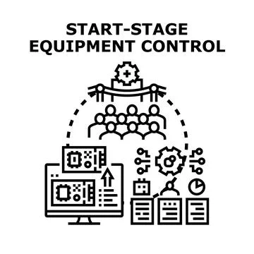 Starting production management process on stage equipment Stock Illustration