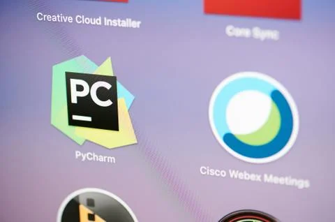 Starting PyCharm programmer app Stock Photos