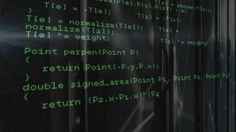 Starting with read loop, green monospaced code scrolling and revealing functions Stock Footage 319682299