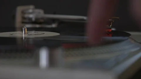 Starting a Record Player Turntable. Stock Footage 71219771
