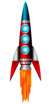 Starting red rocket Stock Illustration
