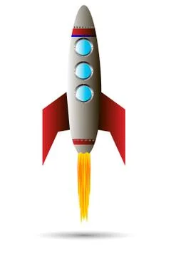 Starting red rocket Stock Illustration