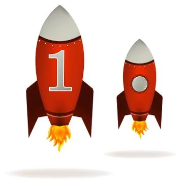 Starting red rockets Stock Illustration