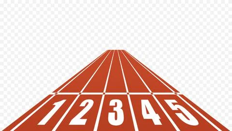 Starting red running track stadium isolated. Straight race track with start Stock Illustration