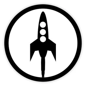 Starting rocket button. Stock Illustration