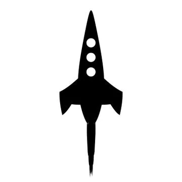 Starting rocket symbol icon. Stock Illustration