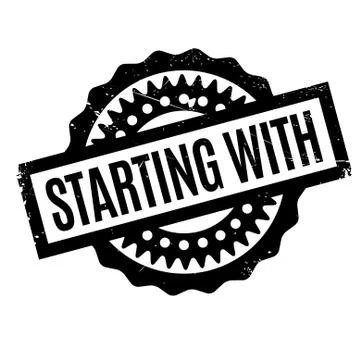 Starting With rubber stamp Stock Illustration