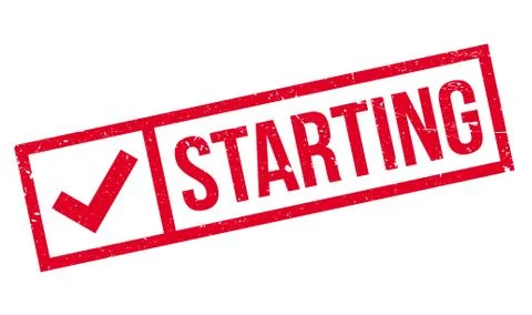 Starting rubber stamp Stock Illustration