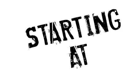 Starting At rubber stamp Stock Illustration