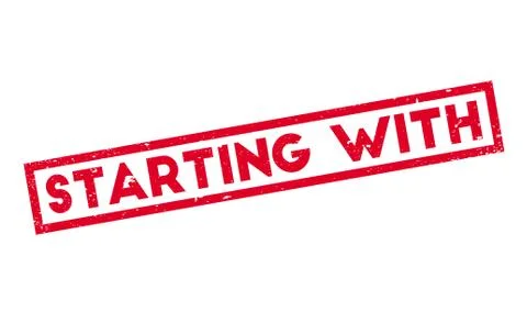 Starting With rubber stamp Stock Illustration