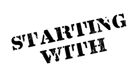 Starting With rubber stamp Stock Illustration