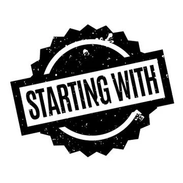 Starting With rubber stamp Stock Illustration