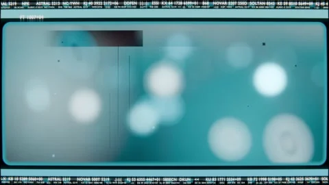 Starting scan bar, rounded teal display panel on monitor showing guides, Stock Footage 340268299