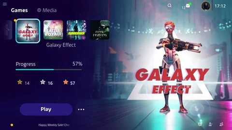 Starting a single player mock-up video game from the smartphone launcher app Stock Footage 265085675