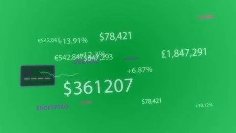 Starting with soft blur, HUD on transparent background showing $361207, pulsing Vidéo 329572895