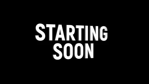 Starting soon 3d text animation with horizontally word rotating effect. sea.. Stock Footage 313775267