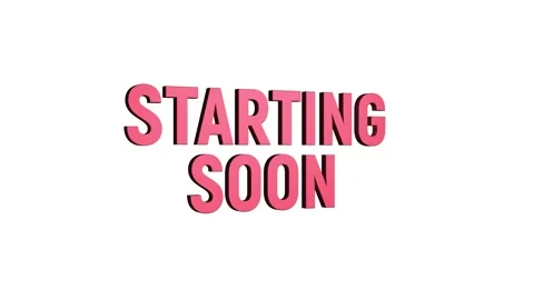 Starting soon 3d text animation with horizontally word rotating effect. sea.. Stock Footage 313775288