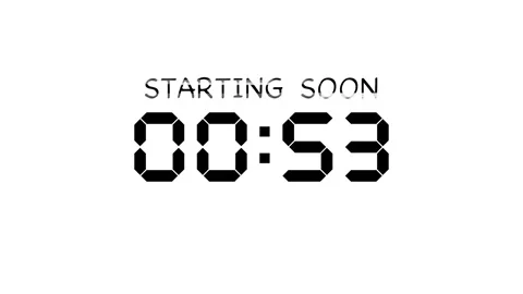Starting soon Digital countdown clock timer in 1 minute to zero second show Stock Footage 311654523