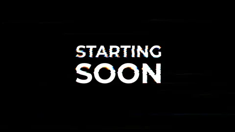 Starting Soon Glitch Text Animation with Digital Distortion on Black Background Stock Footage 331973421
