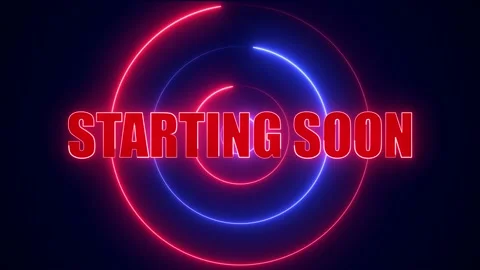 Starting Soon Neon text animation Stock Footage 226689159