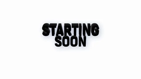 Starting soon text animation with vertically word rotating style effect Video stock 313526513