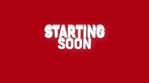 Starting soon text animation with vertically word rotating style effect Stock Footage 313526530