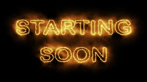 Starting Soon Text in Flames on Black Background Stock Footage 337971753