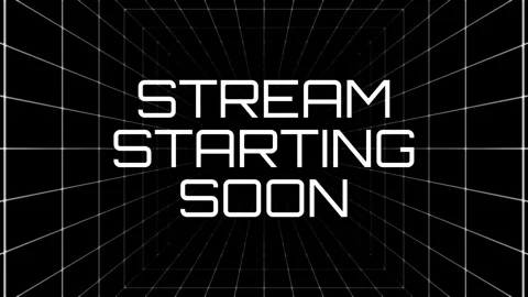 Starting Soon Typography with Futuristic 3D Grid Tunnel Video stock 343694617