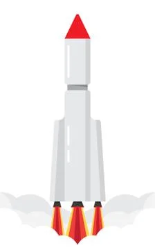 Starting space rocket Stock Illustration