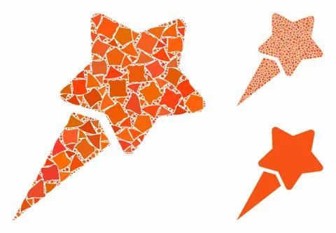 Starting star Composition Icon of Bumpy Pieces Stock Illustration