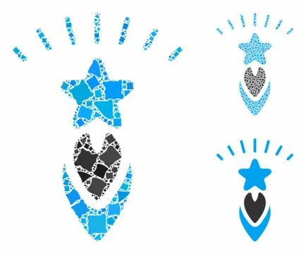 Starting star Composition Icon of Bumpy Items Stock Illustration