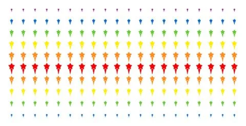 Starting Star Shape Halftone Spectrum Pattern Stock Illustration
