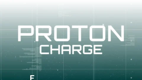 Starting text PROTON CHARGE forming over grid overlay, with floating letters and 動画素材 311475050