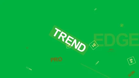 Starting TREND spin, label and EDGE text tilting, badges orbiting for branding Stock Footage 333630480