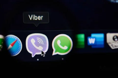 Starting Viber program Stock Photos