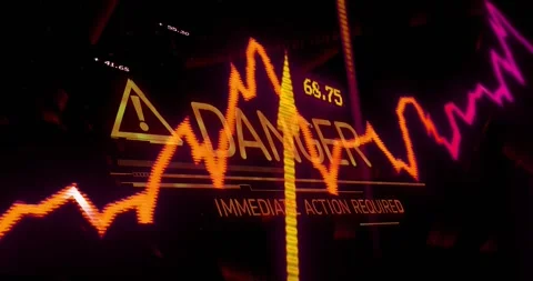 Starting waveform warning icon appearing ADPT becoming DANGER IMMEDIATE ACTION 動画素材 317128739