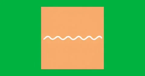 Starting wavy line sliding shifting inside orange square on transparent backdrop Stock Footage 317213001