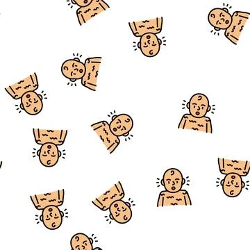Startle reflex vector seamless pattern Stock Illustration