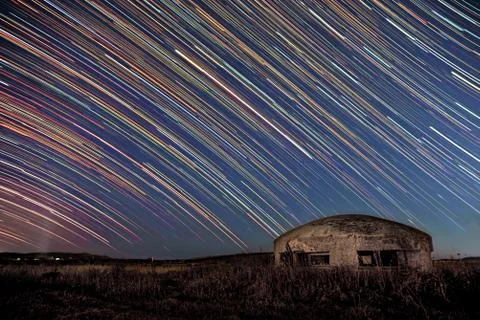 Startrail in Sardinia Stock Photos