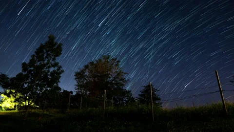 Startrails timelapse &amp; nature left side rotation at isabela, Puerto Rico. Vídeo Stock 239501454