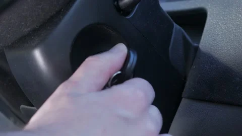 Starts the car with the key Stock Footage 196607029