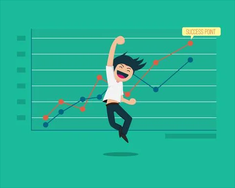 Startup 01 Happy to succeed Stock Illustration