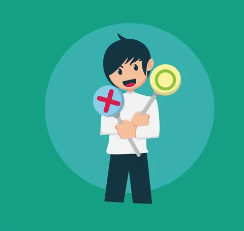 Startup 01 Yes or No Right or Wrong Stock Illustration