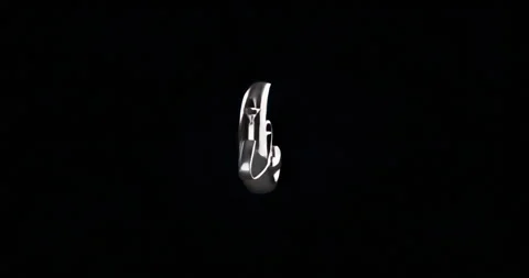 On startup 3D metallic crescent moon logo rotating 360 degree reversing to front Video stock 316094883