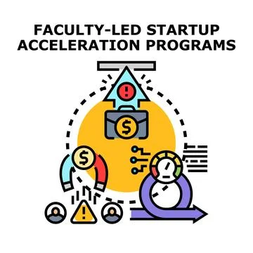 Startup acceleration programs concept for business development Stock Illustration